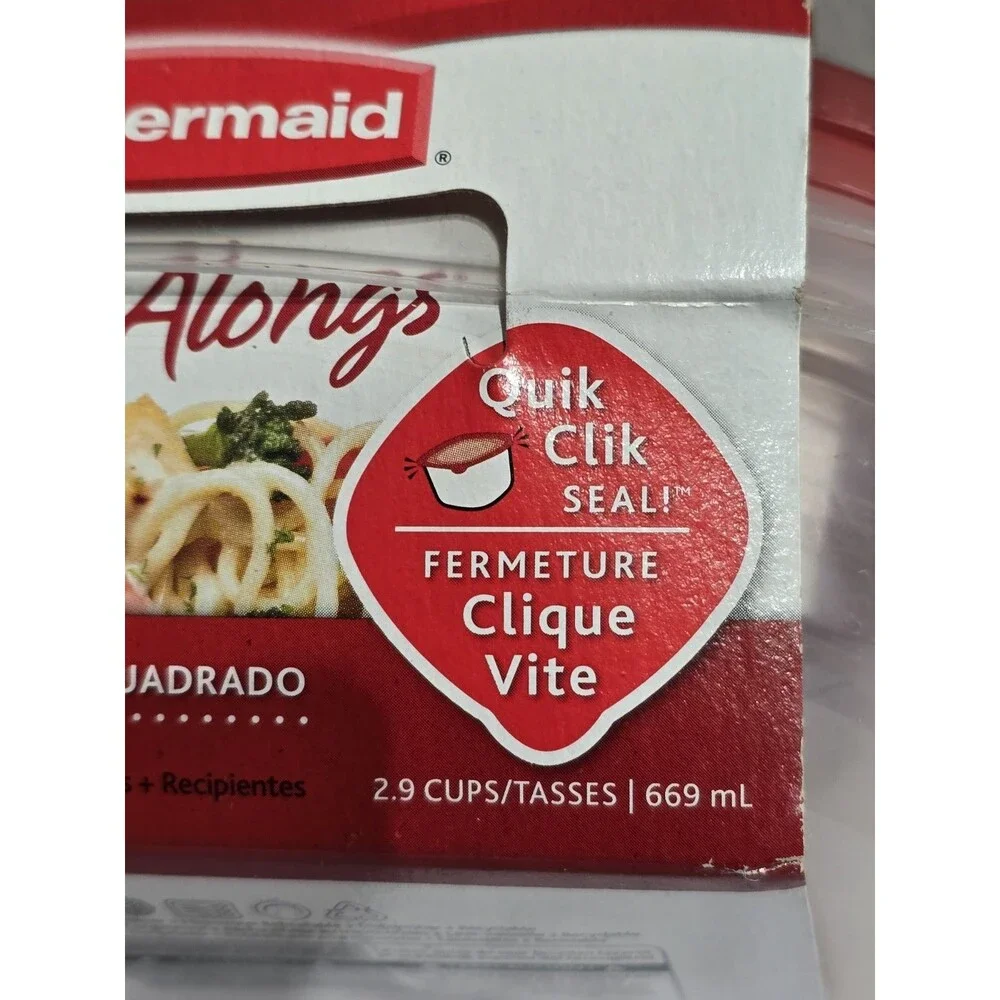 Rubbermaid TakeAlongs Food Storage Containers Set Of 2 New 2.9 Cups Quick Click